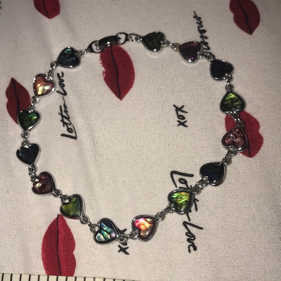 Hearts π multiple colors abalone bracelet 10β - Picture 2 of 6